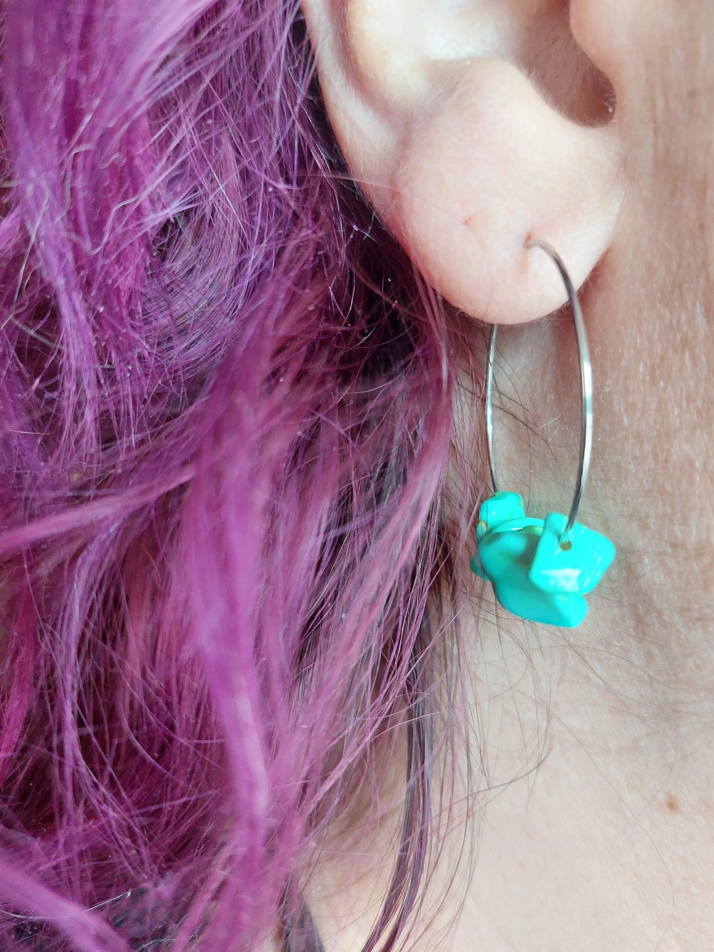 Colored Howlite Hoop Earrings - 1118Markets