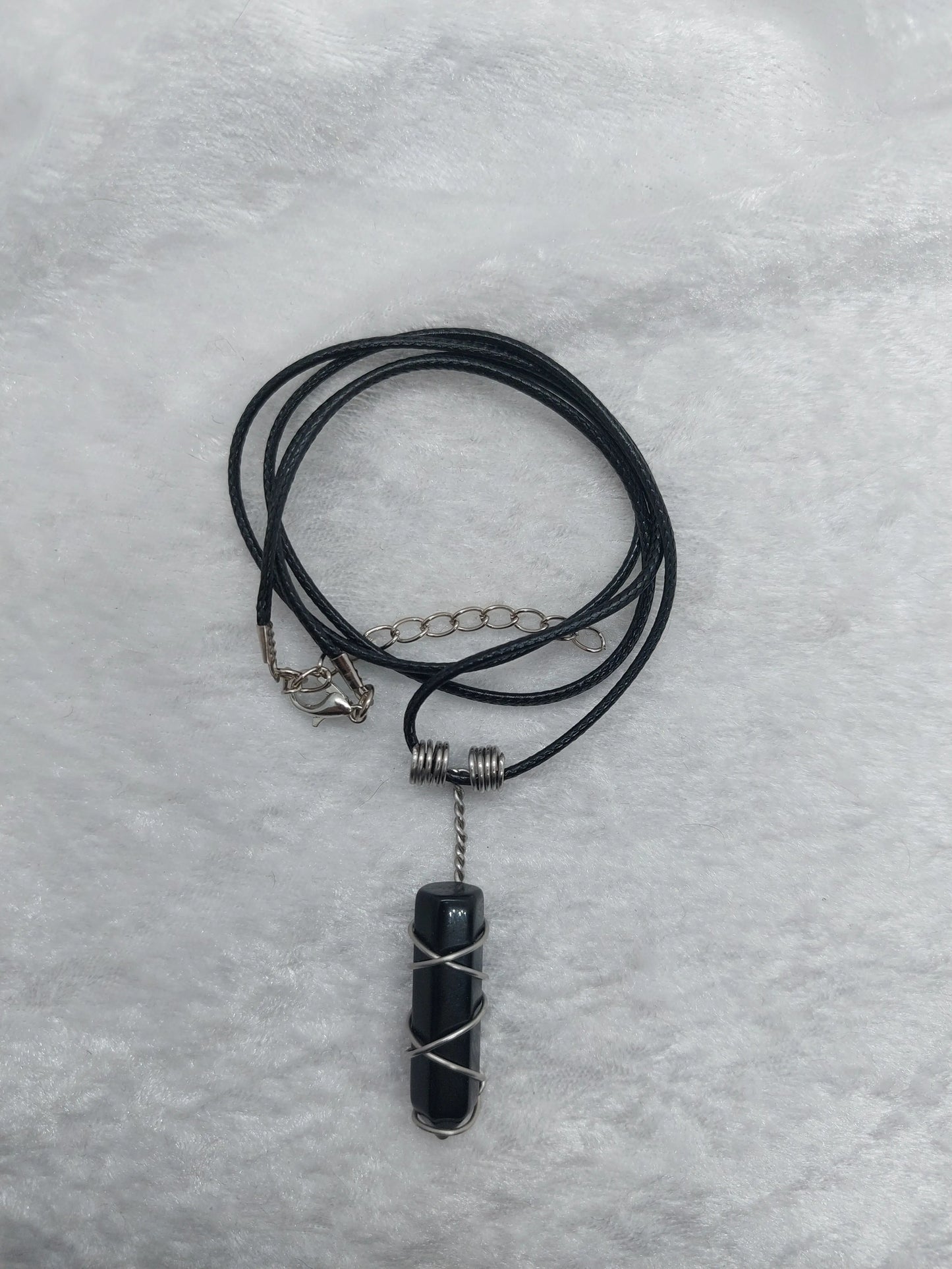 Obsidian Bullet Stone Wire Wrapped Necklace - 1118Markets