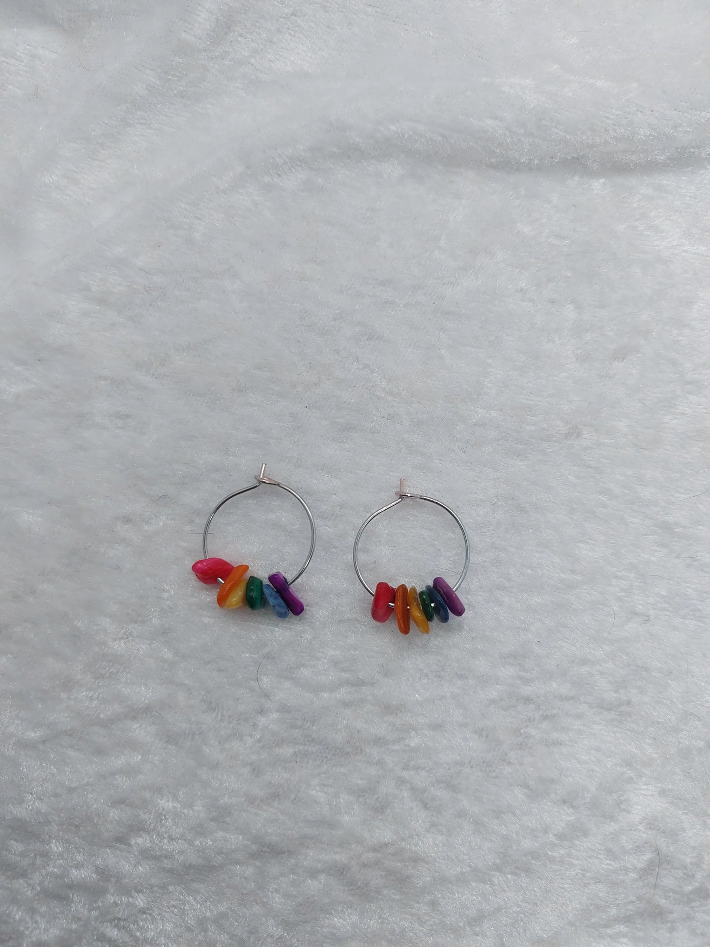 Rainbow Coral Chip Hoop Earrings - 1118Markets