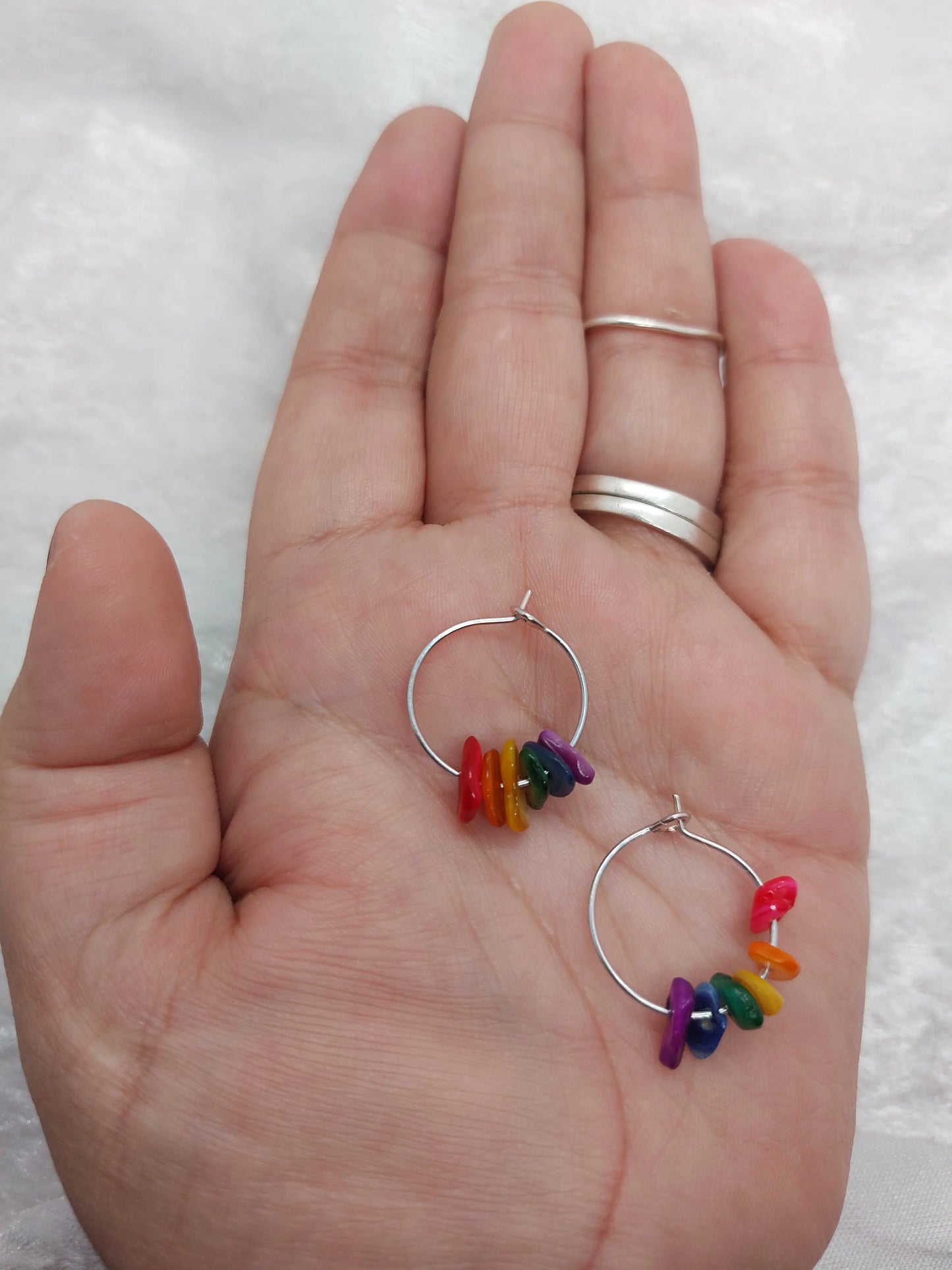 Rainbow Coral Chip Hoop Earrings - 1118Markets