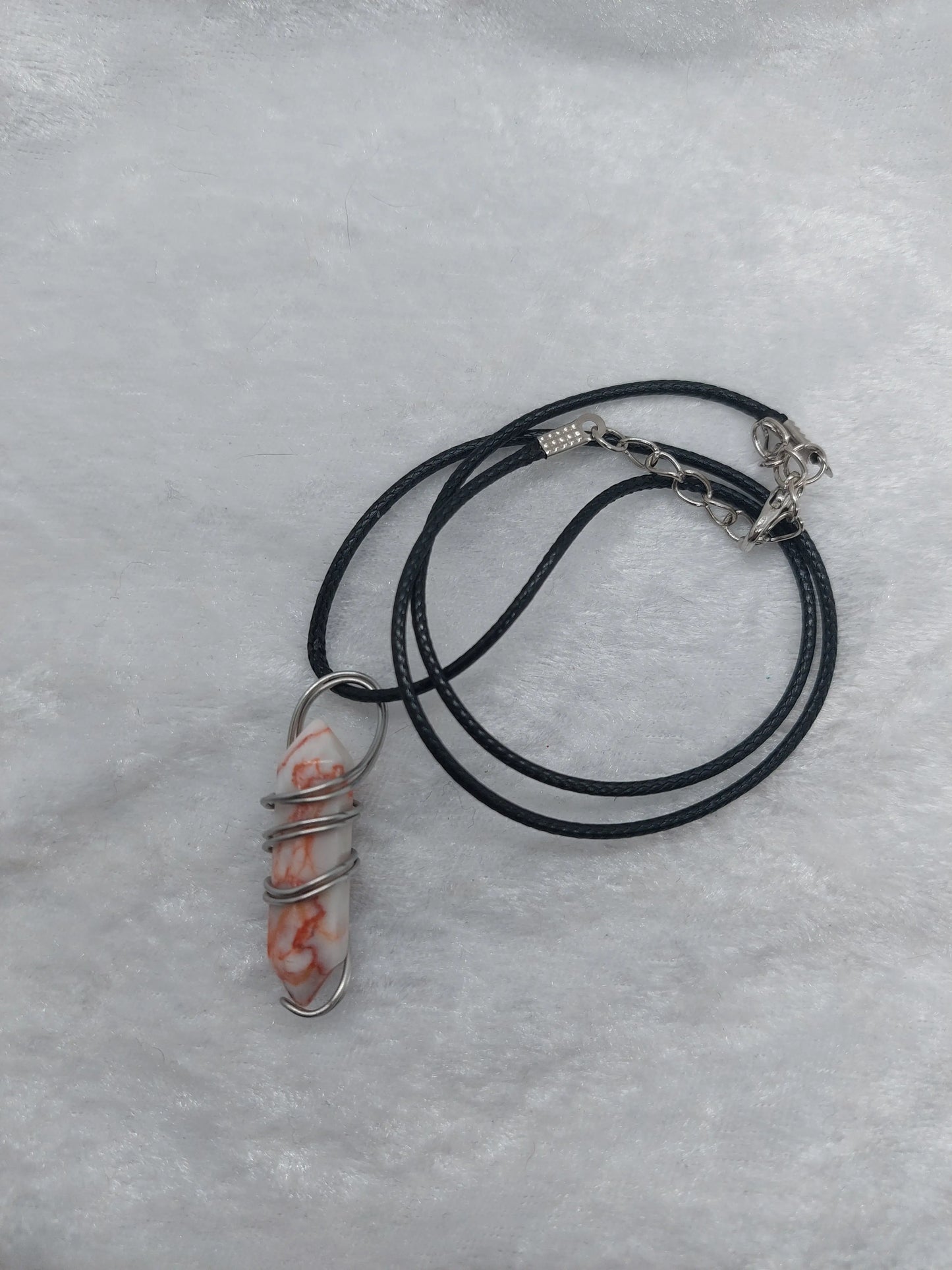 Red Vein Jasper Wire Wrapped Necklace - 1118Markets