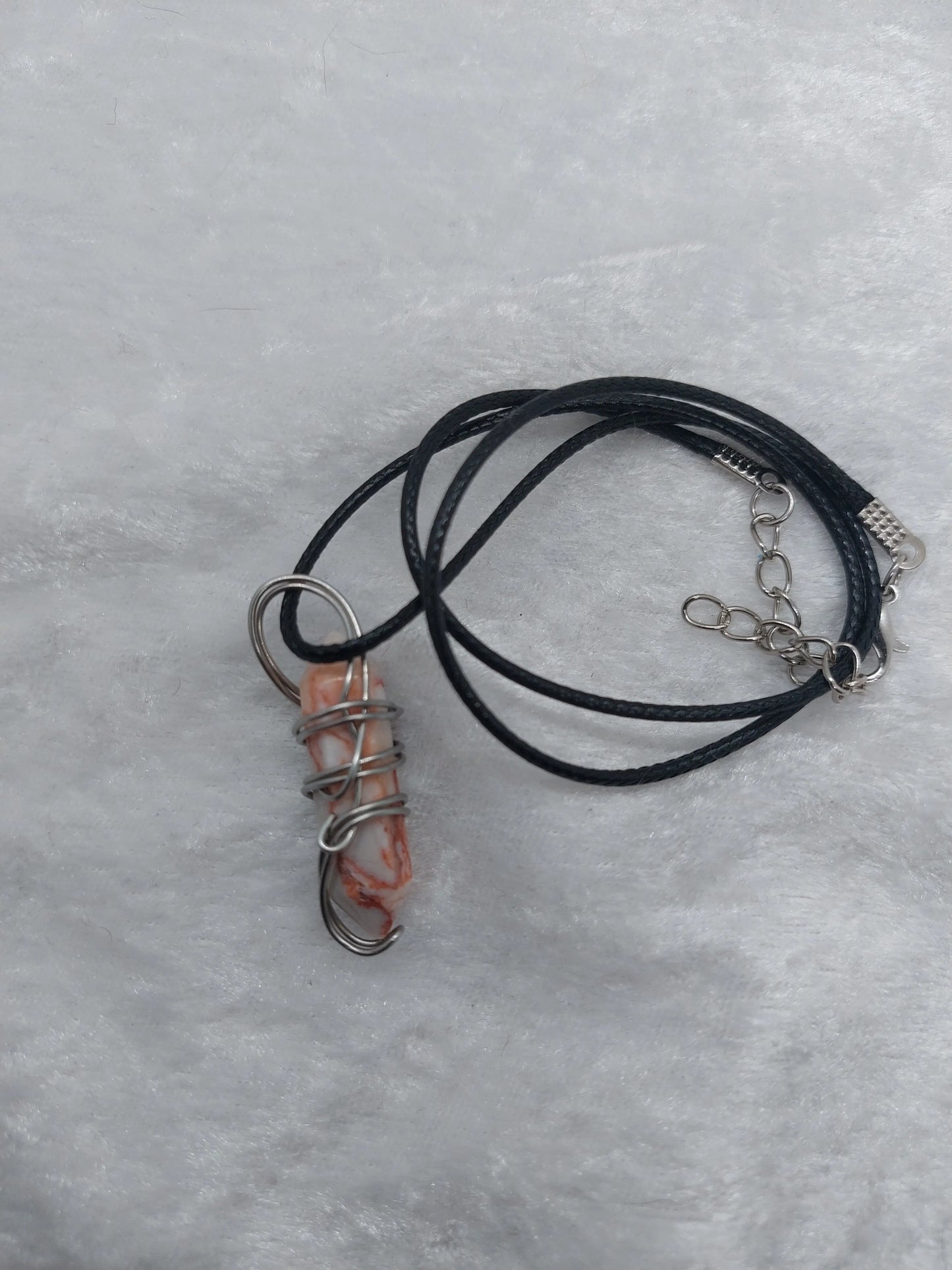 Red Vein Jasper Wire Wrapped Necklace - 1118Markets