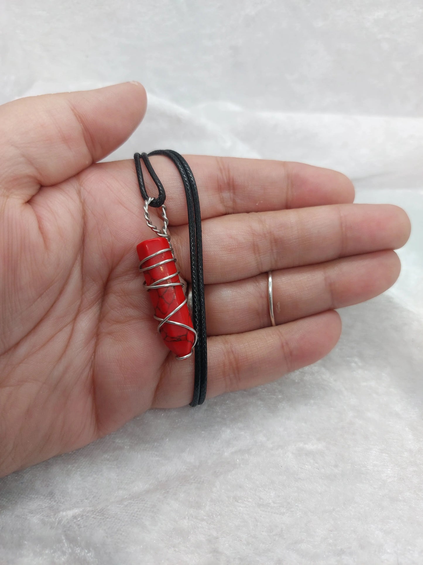 Red Turquoise Wire Wrapped Necklace - 1118Markets