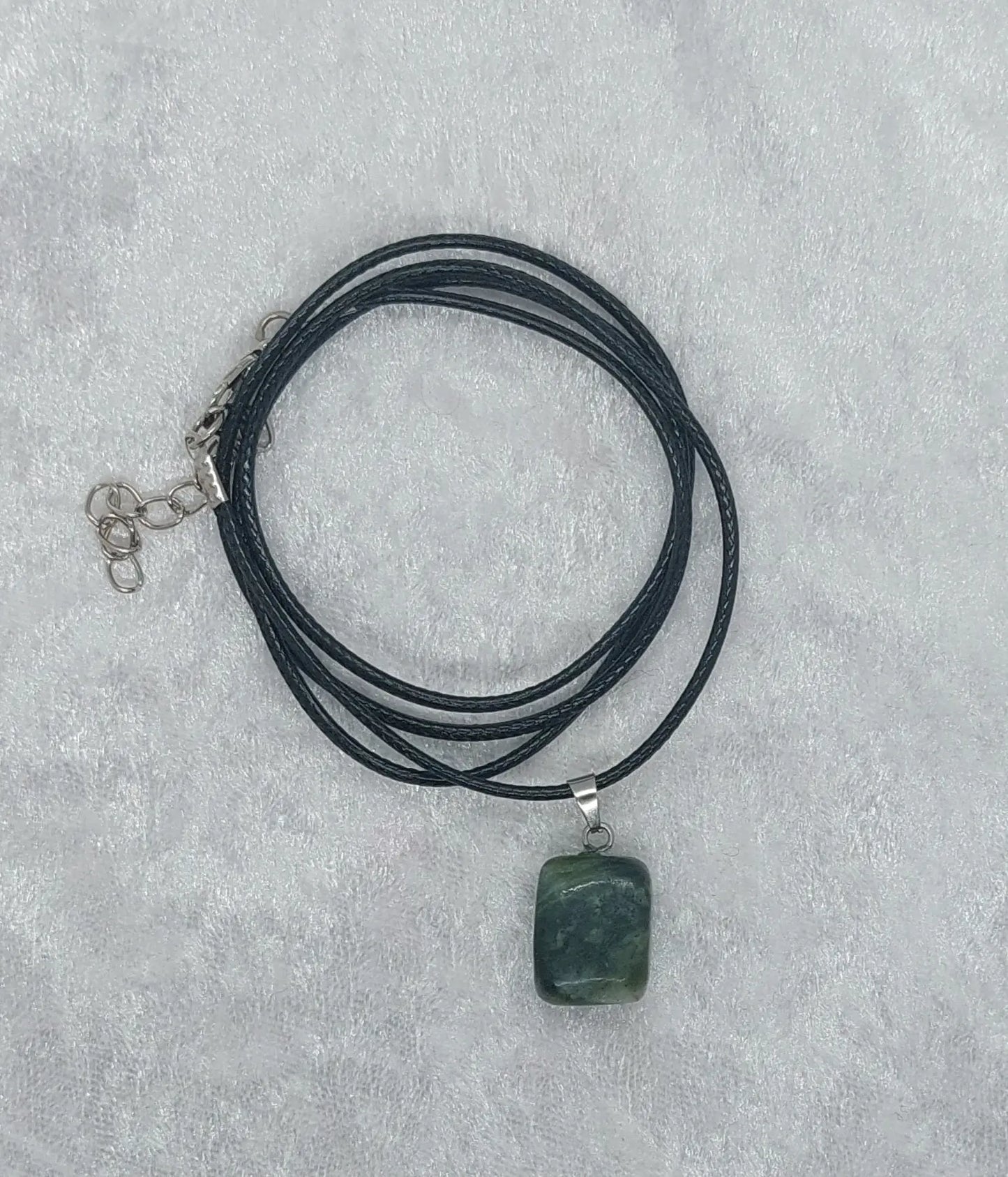 Dark Moss Agate Gemstone Crystal 20" Necklace - 1118Markets