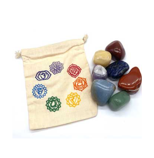 (set of 7) 7 Chakra tumbled stones