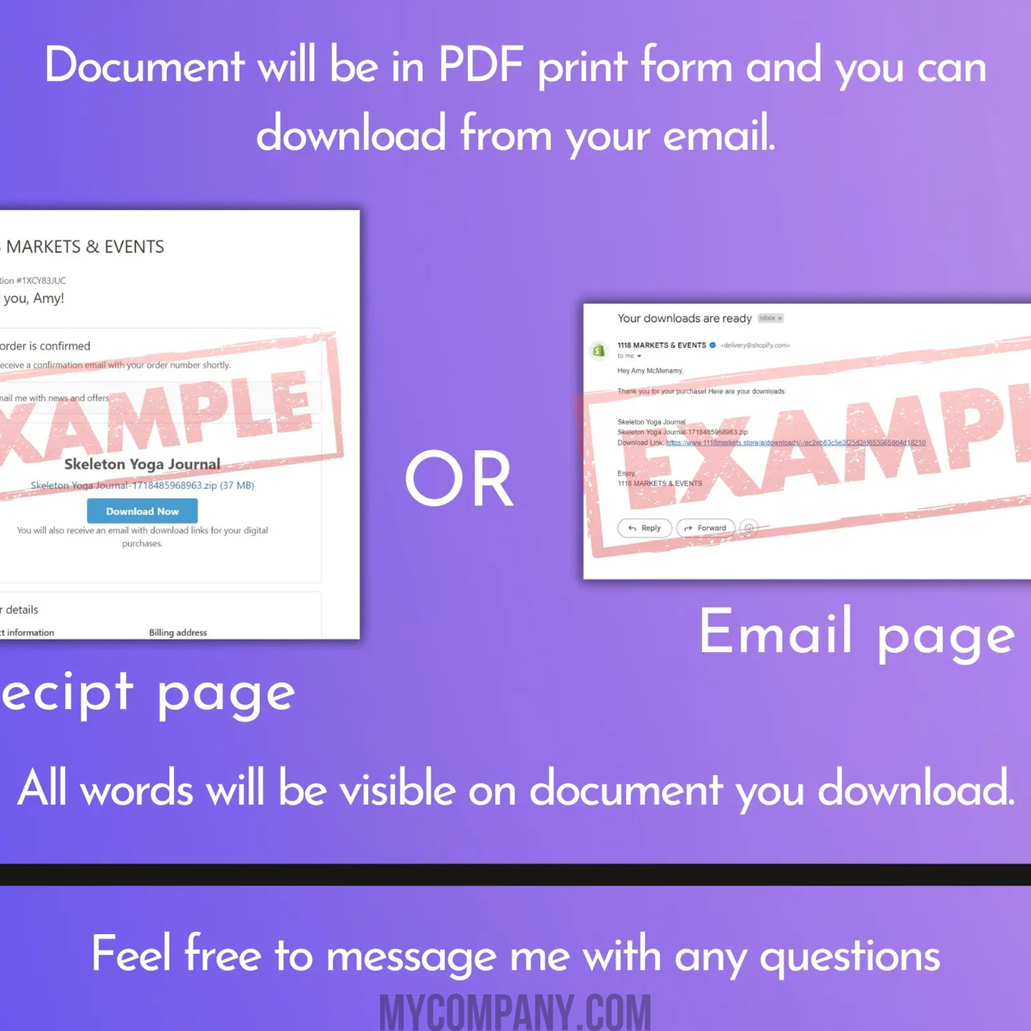 Digital download example showing a confirmation email and a download link for the Virgo Zodiac Crystals PDF.