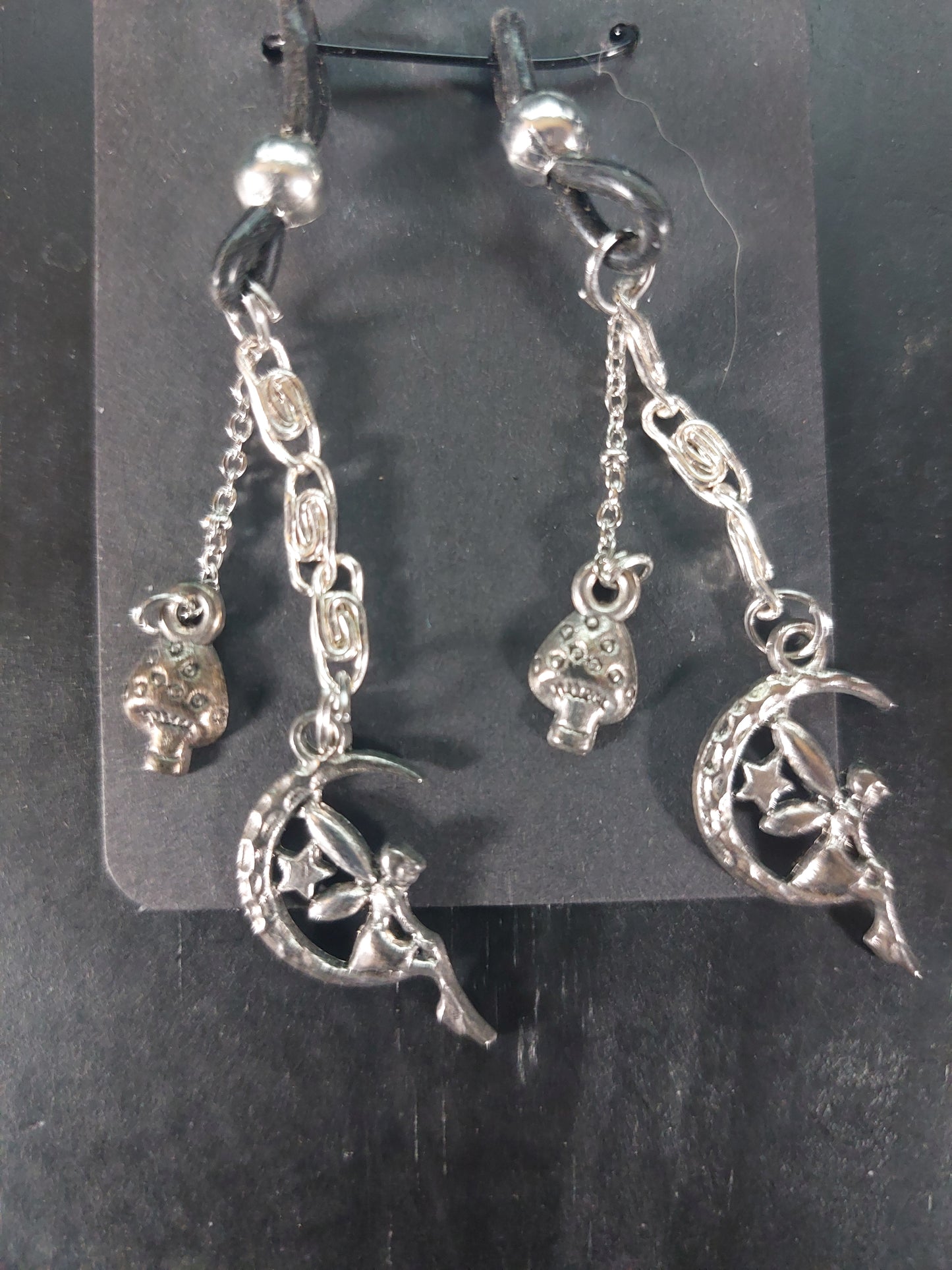 Silver Tone Eye Glass Charms with Fairy and Mushroom Charm