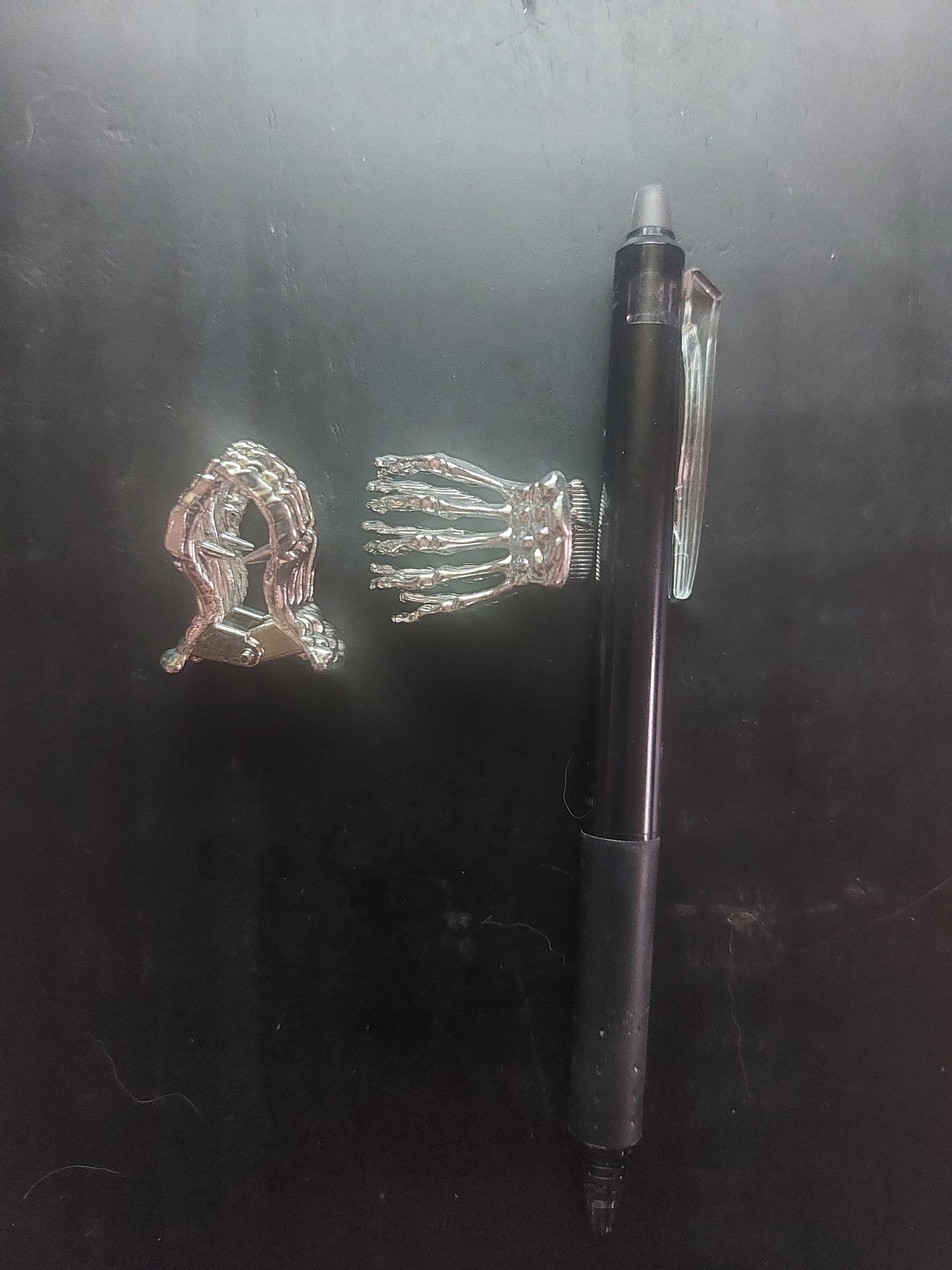 Silver Tone Mini Metal Skeleton Hand Hair Clip Set