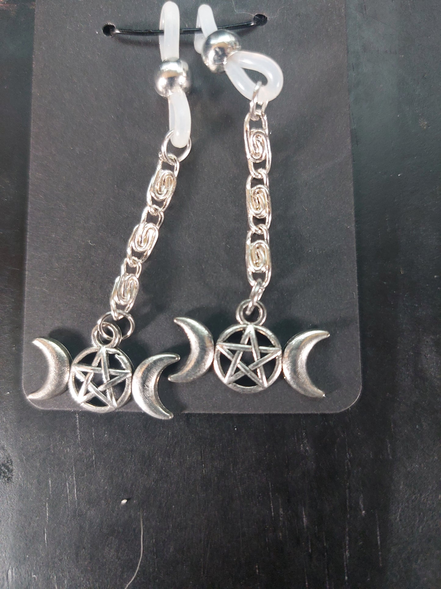 Silver Tone Eye Glass Charms Triple Moon