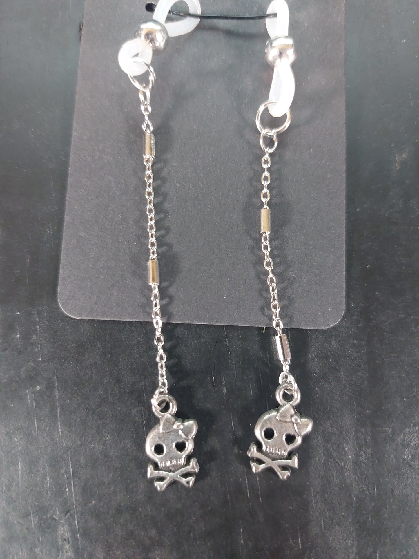 Silver Tone Eye Glass Charms Skulls