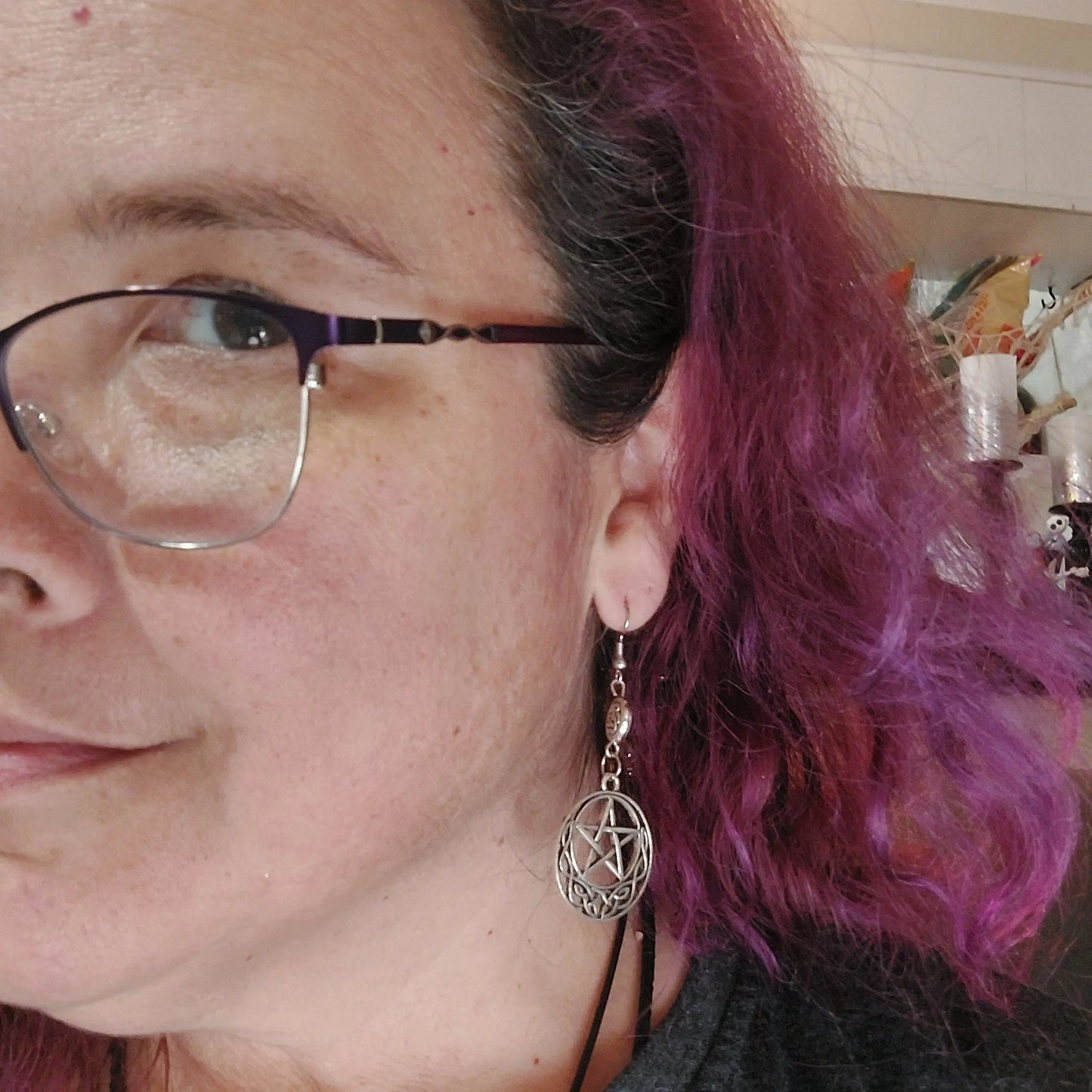 Pentagram with Celtic Knot Silver Earrings - 1118Markets