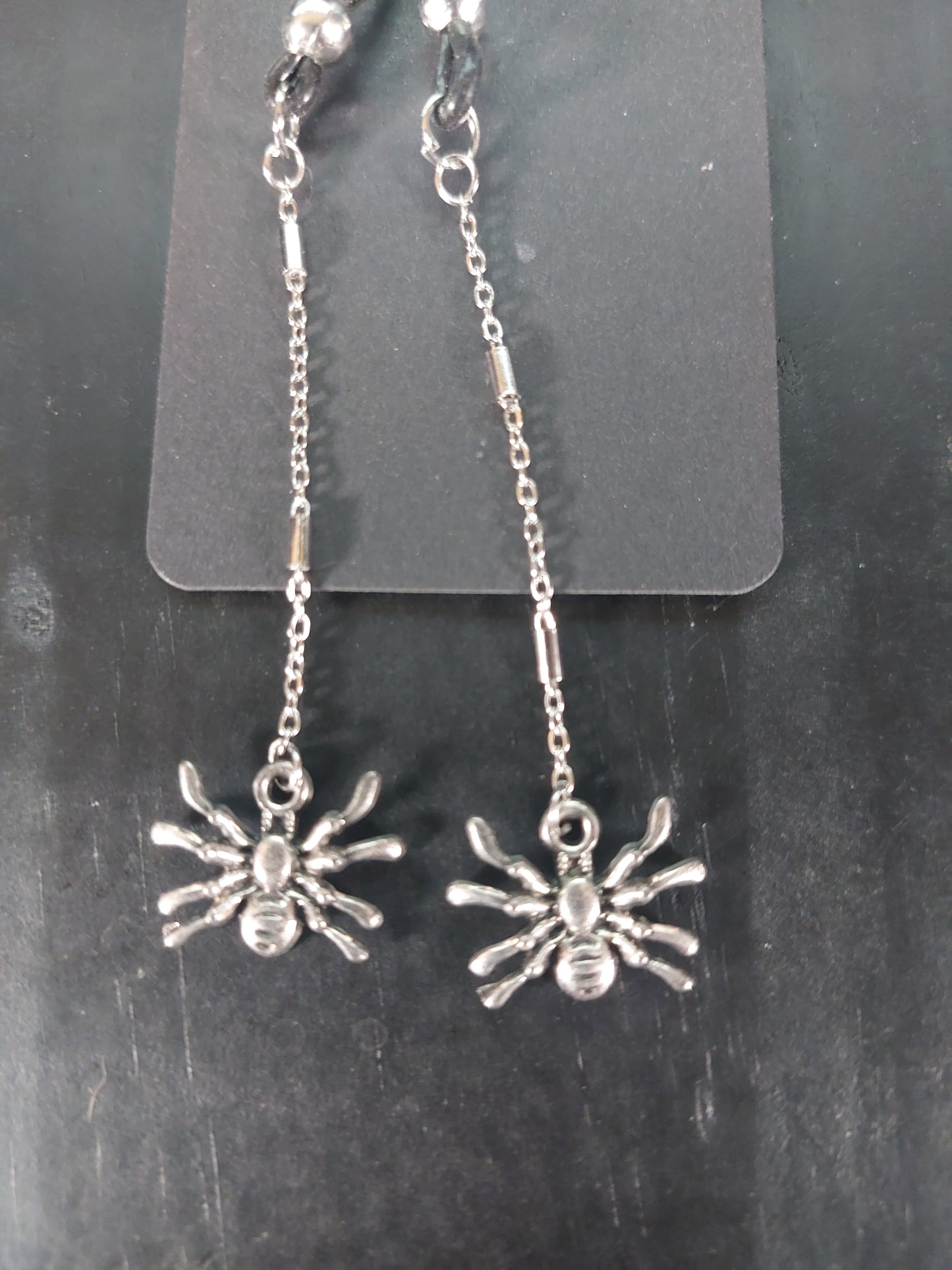 Silver Tone Spider Eye Glass Charms