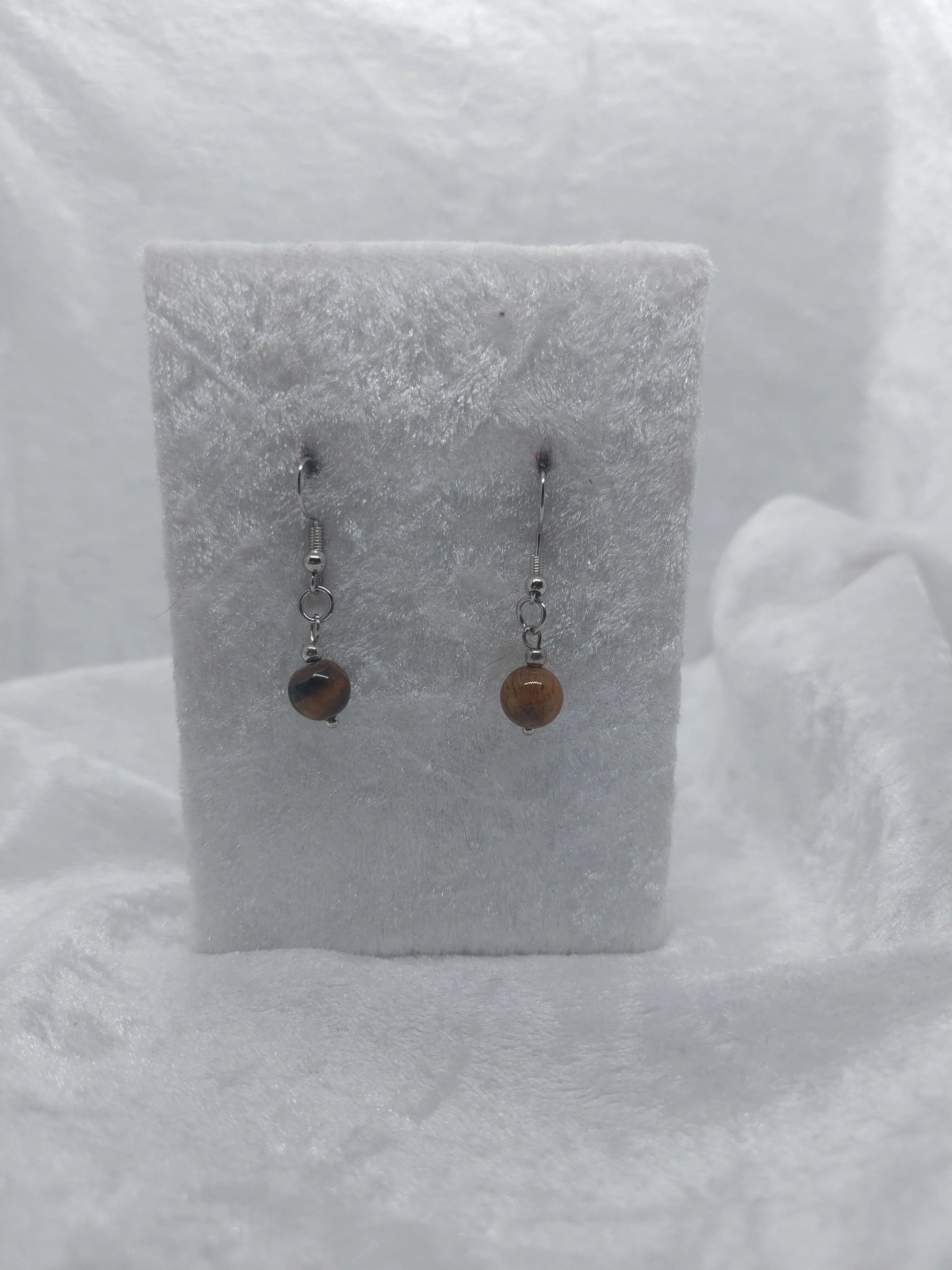 Tigers Eye and Silver Earrings 1118Markets