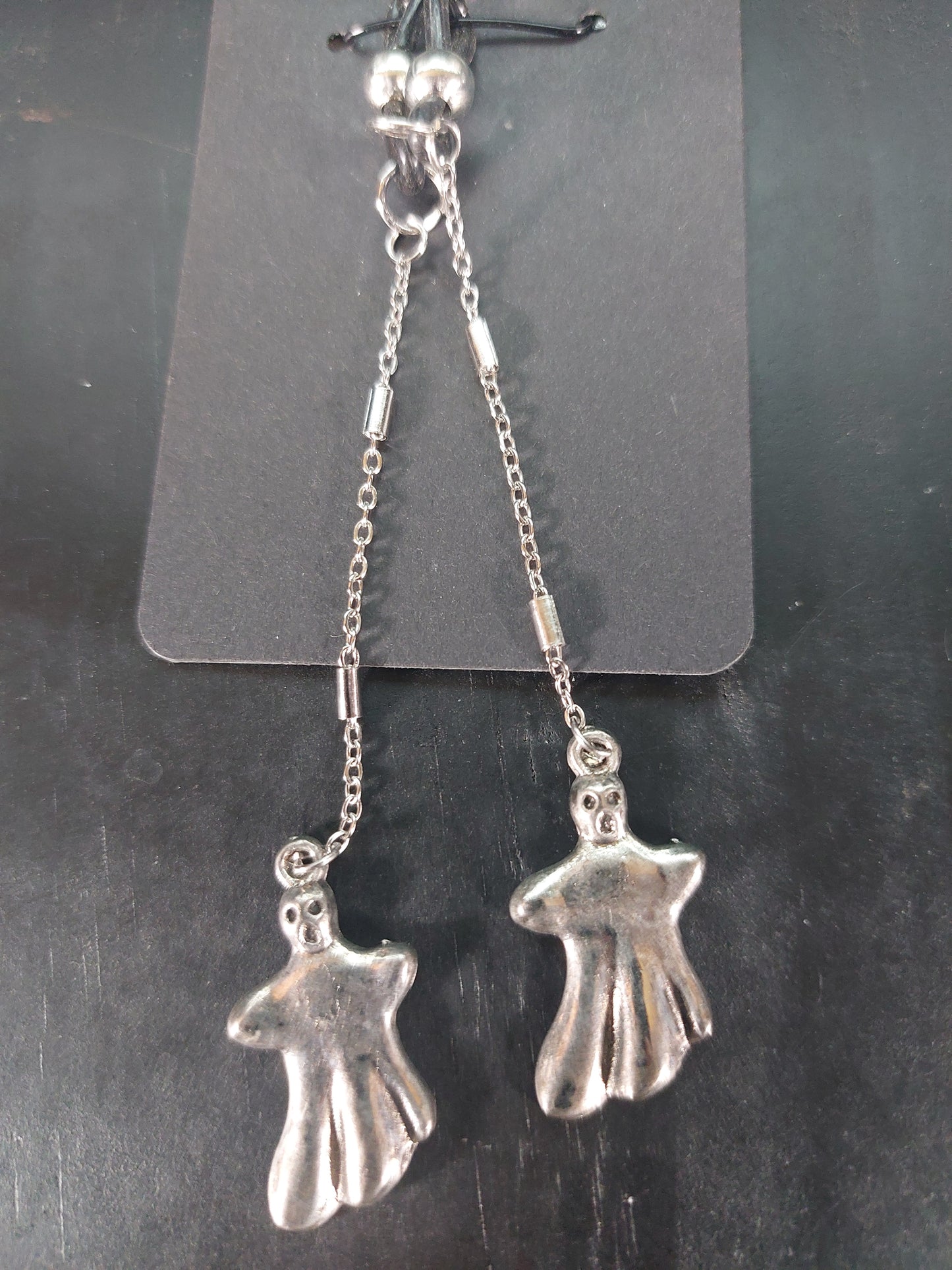Silver Tone Eye Glass Charm Ghosts