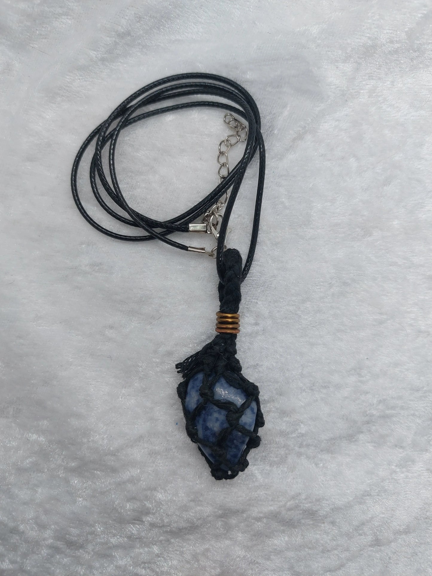 Lapis Stone Macrame Wrapped Necklace - 1118Markets