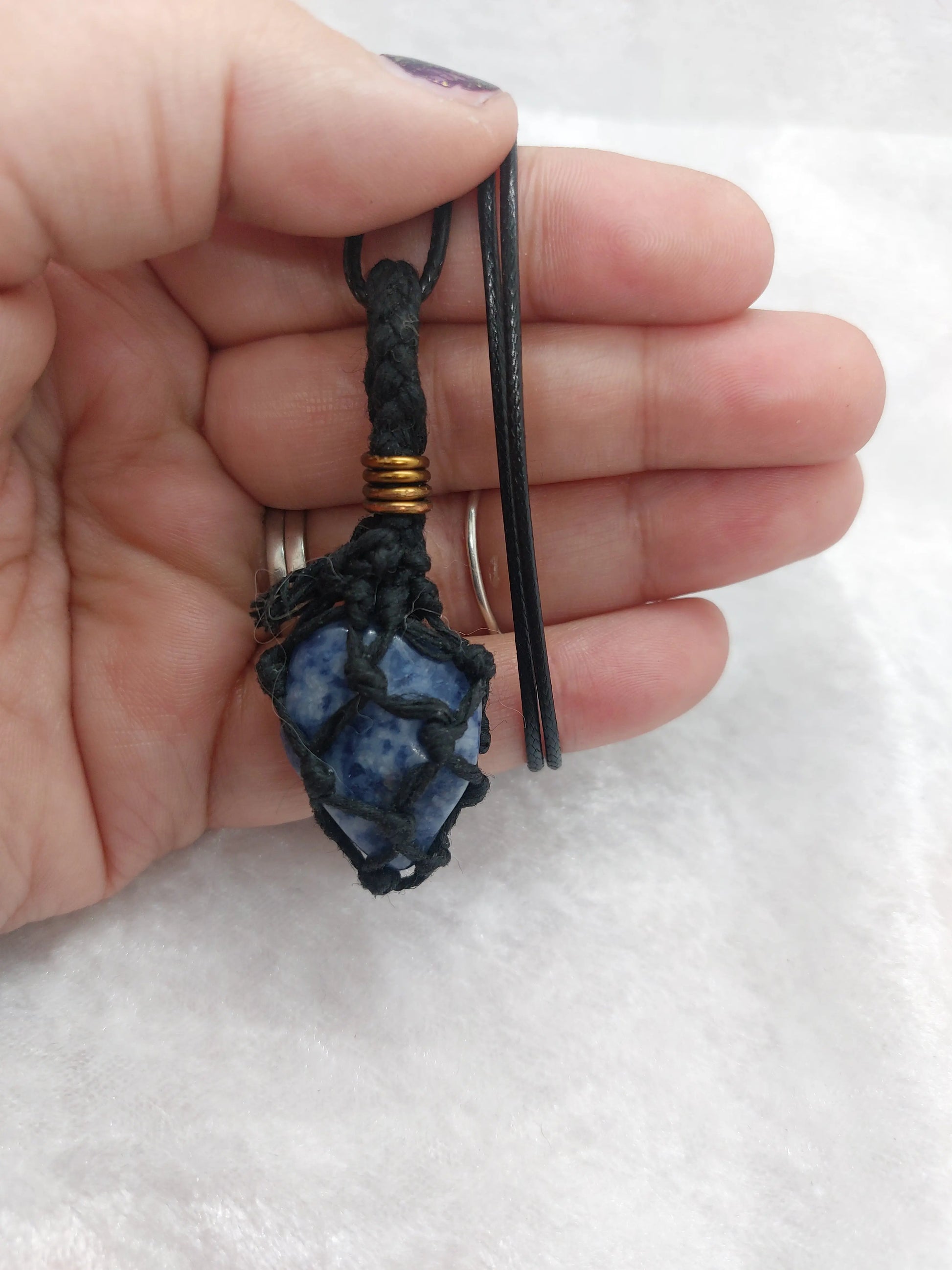 Lapis Stone Macrame Wrapped Necklace - 1118Markets