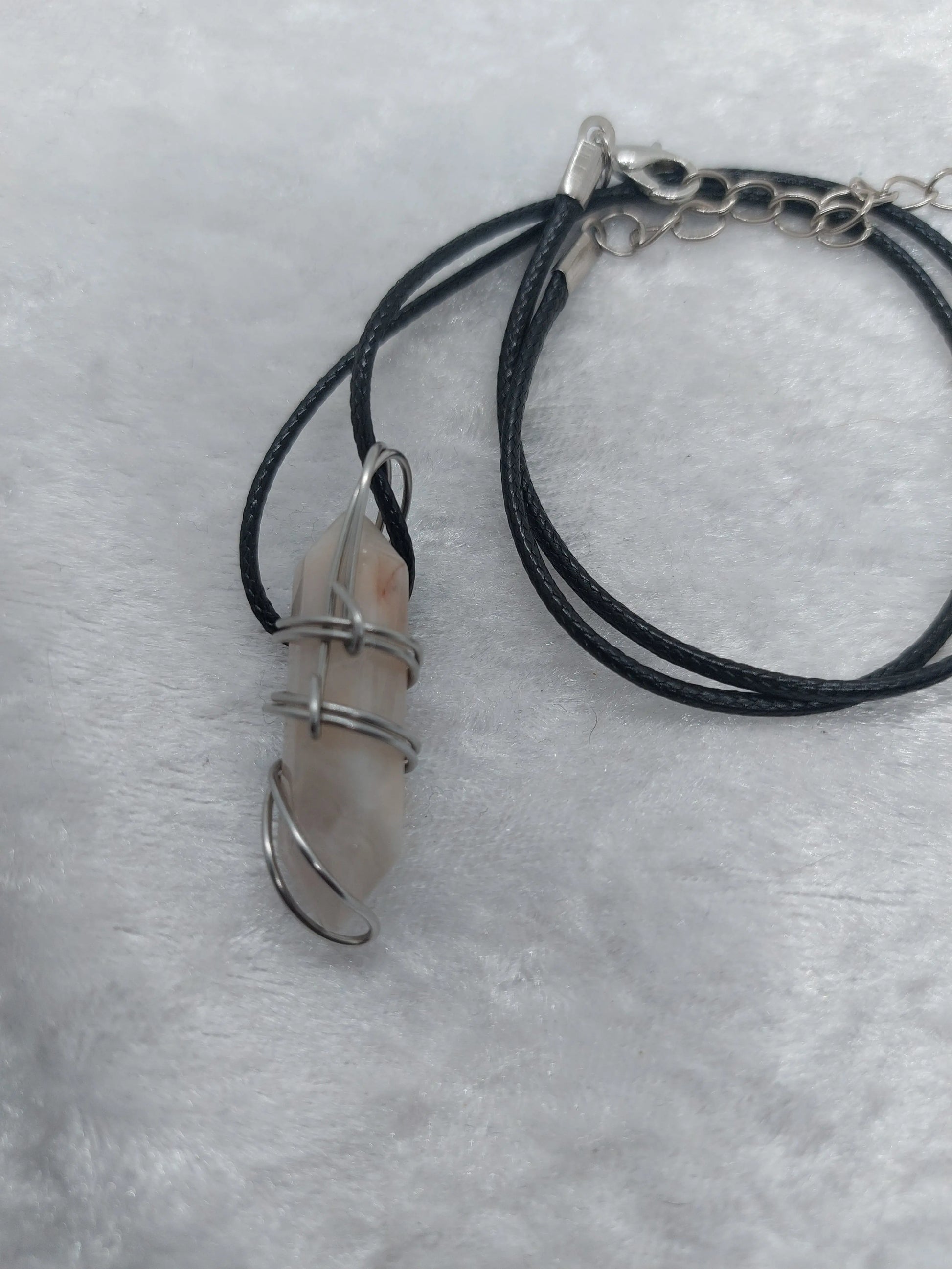 Amber Aragonite Wire Wrapped Necklace - 1118Markets