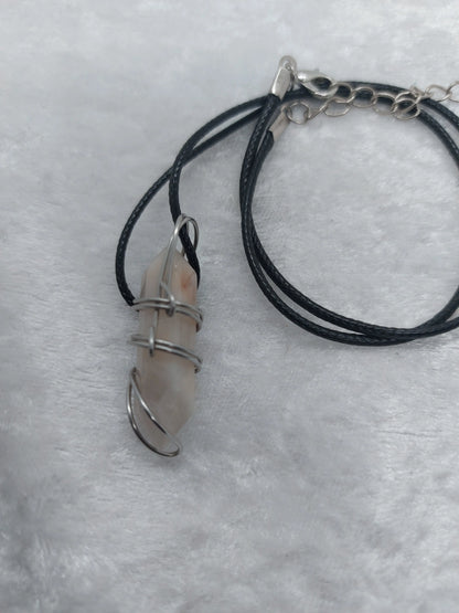 Amber Aragonite Wire Wrapped Necklace - 1118Markets
