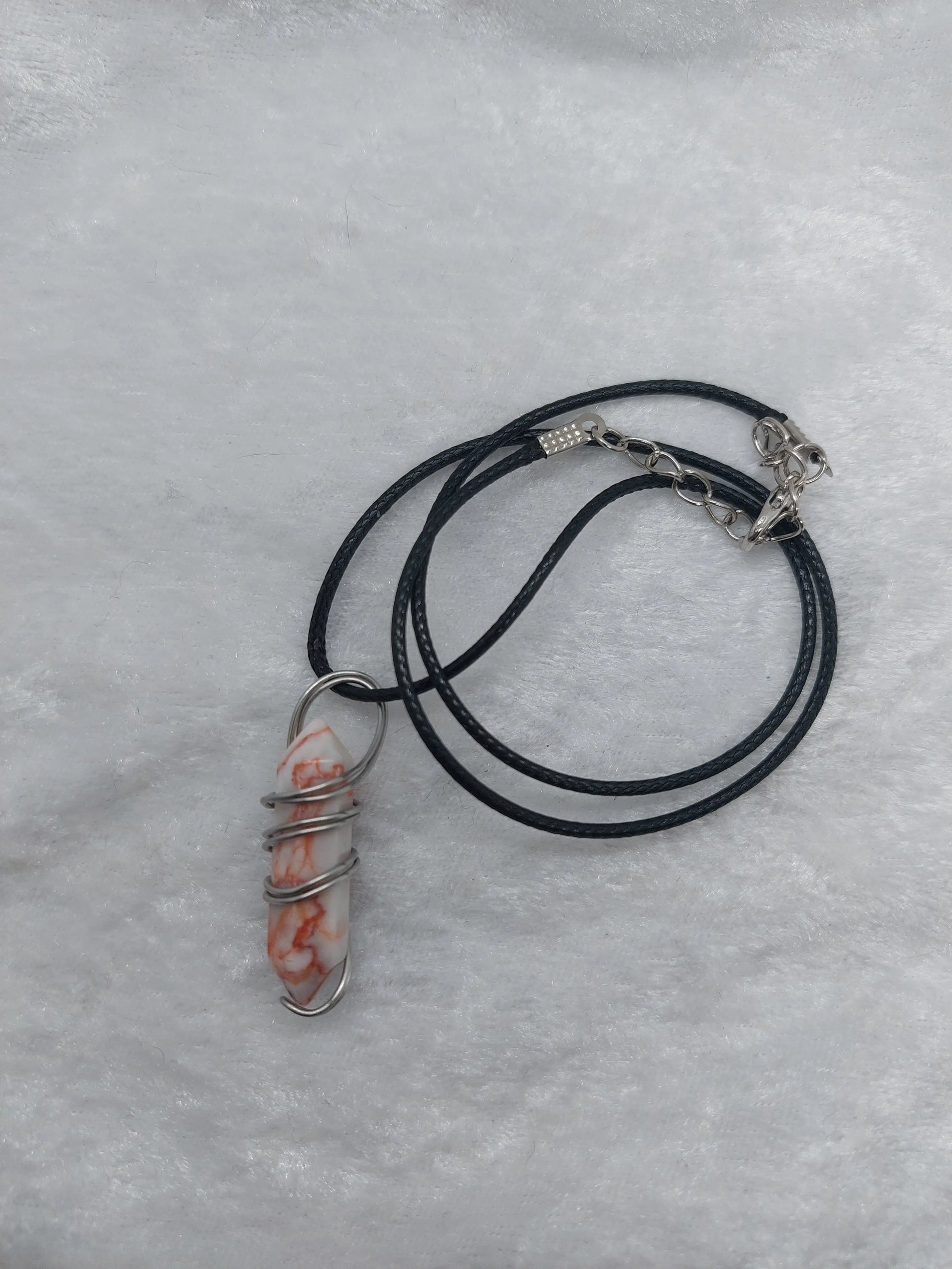 Red Vein Jasper Wire Wrapped Necklace - 1118Markets
