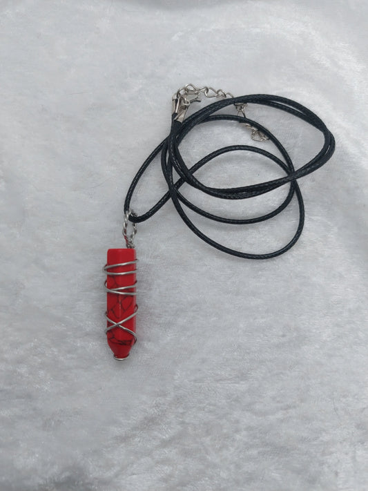 Red Turquoise Wire Wrapped Necklace - 1118Markets