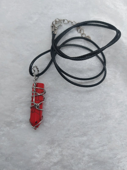 Red Turquoise Wire Wrapped Necklace - 1118Markets