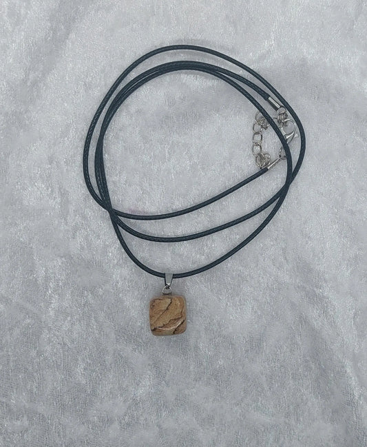 Picture Jasper Gemstone Crystal 20" necklace - 1118Markets