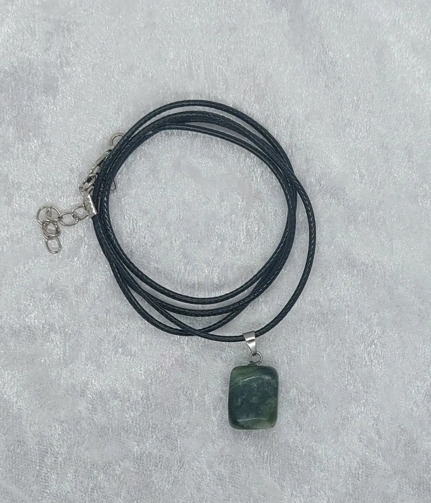 Dark Moss Agate Gemstone Crystal 20" Necklace - 1118Markets