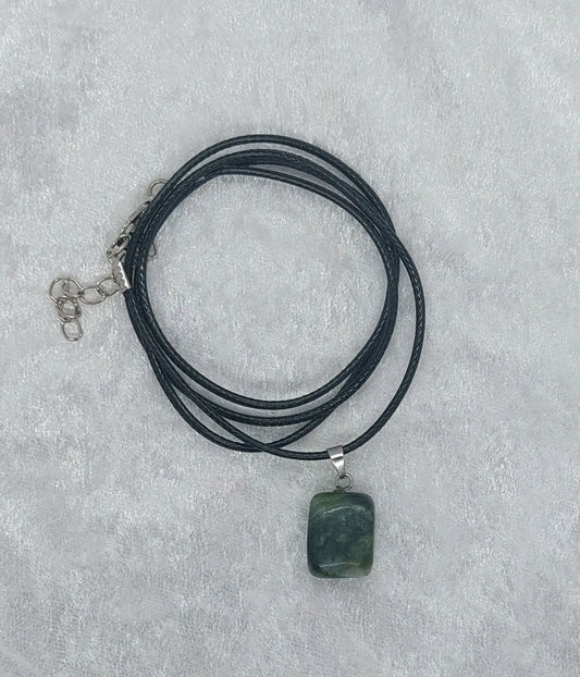 Dark Moss Agate Gemstone Crystal 20" Necklace - 1118Markets