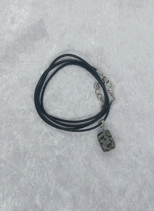 Dalmatian Jasper Gemstone Crystal 20" Necklace - 1118Markets
