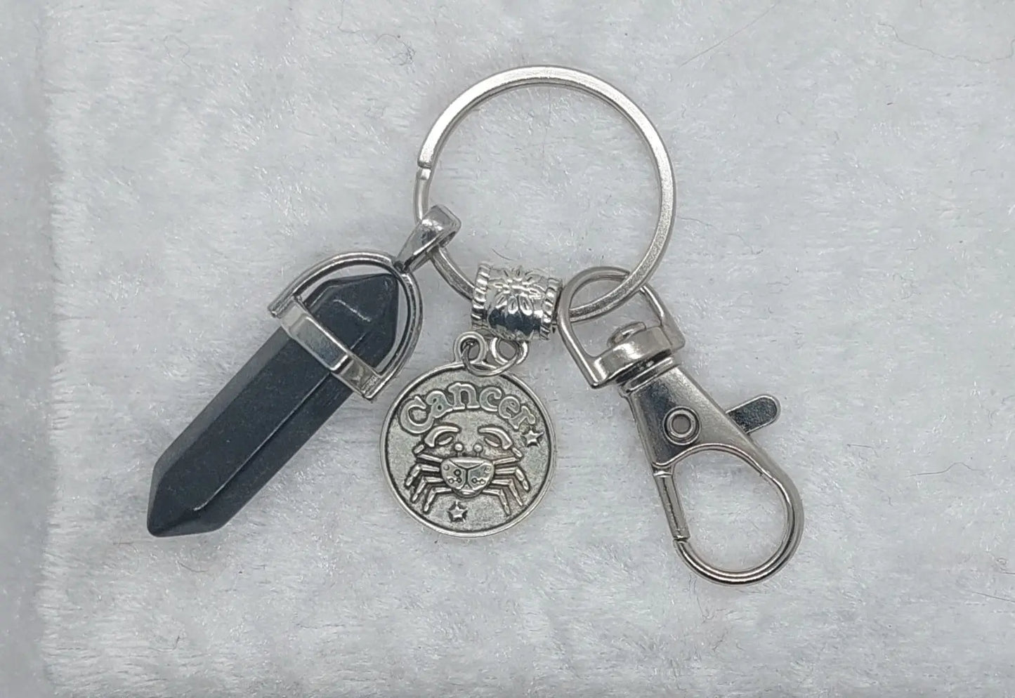 Cancer Mahogany Obsidian Gemstone Crystal Keychain - 1118Markets