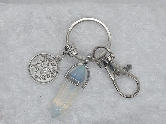 Taurus Opal Gemstone Crystal Keychain - 1118Markets
