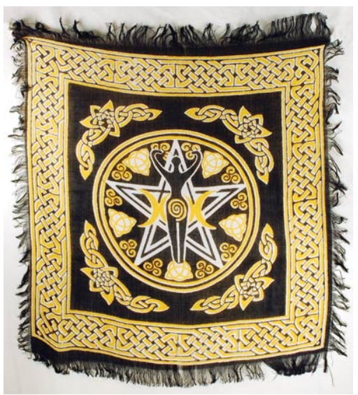 Pentagram Goddess altar cloth 18" x 18"