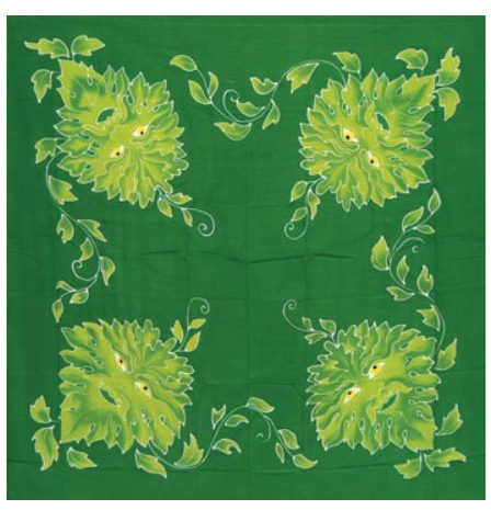 Green Man altar cloth or scarf 36" x 36"