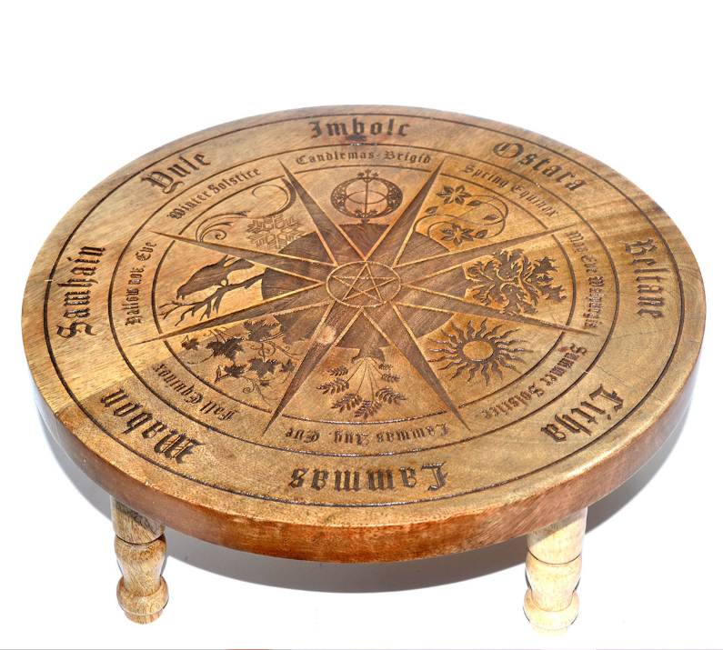 11 3/4" dia Pagan Calendar altar table