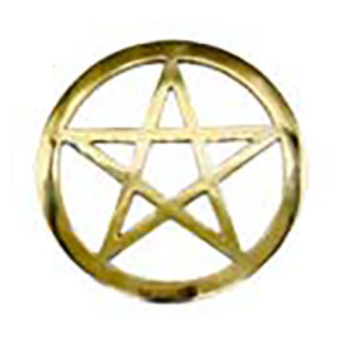 5.75" brass Pentagram altar tile