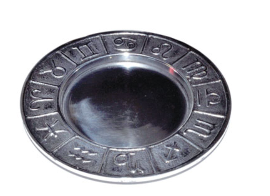 4 3/4" Zodiac Pillar holder/ Smudge plate