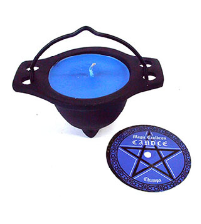 Nag Champa candle in cauldron