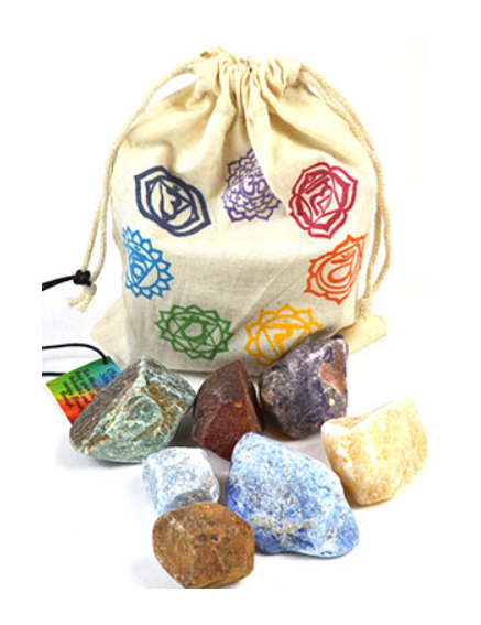 (set of 7) Chakra stones with Bag