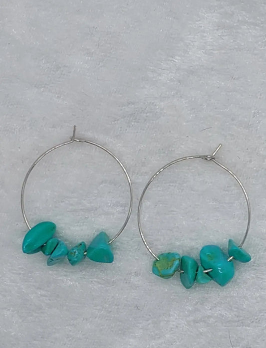 Colored Howlite Hoop Earrings - 1118Markets
