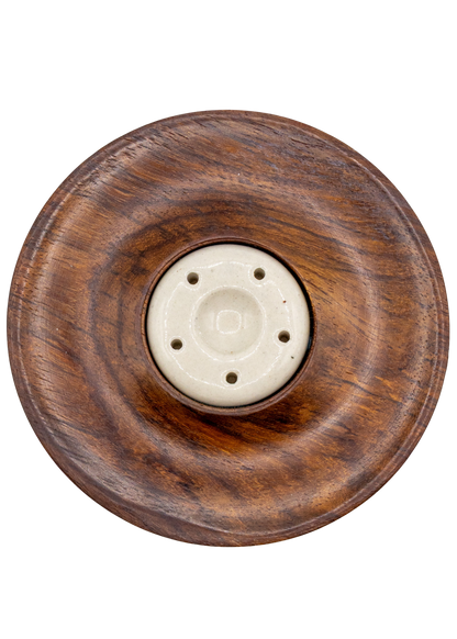 Ceramic & Wood Cone - Stick Incense Burner