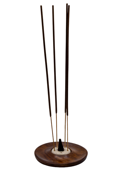 Ceramic & Wood Cone - Stick Incense Burner