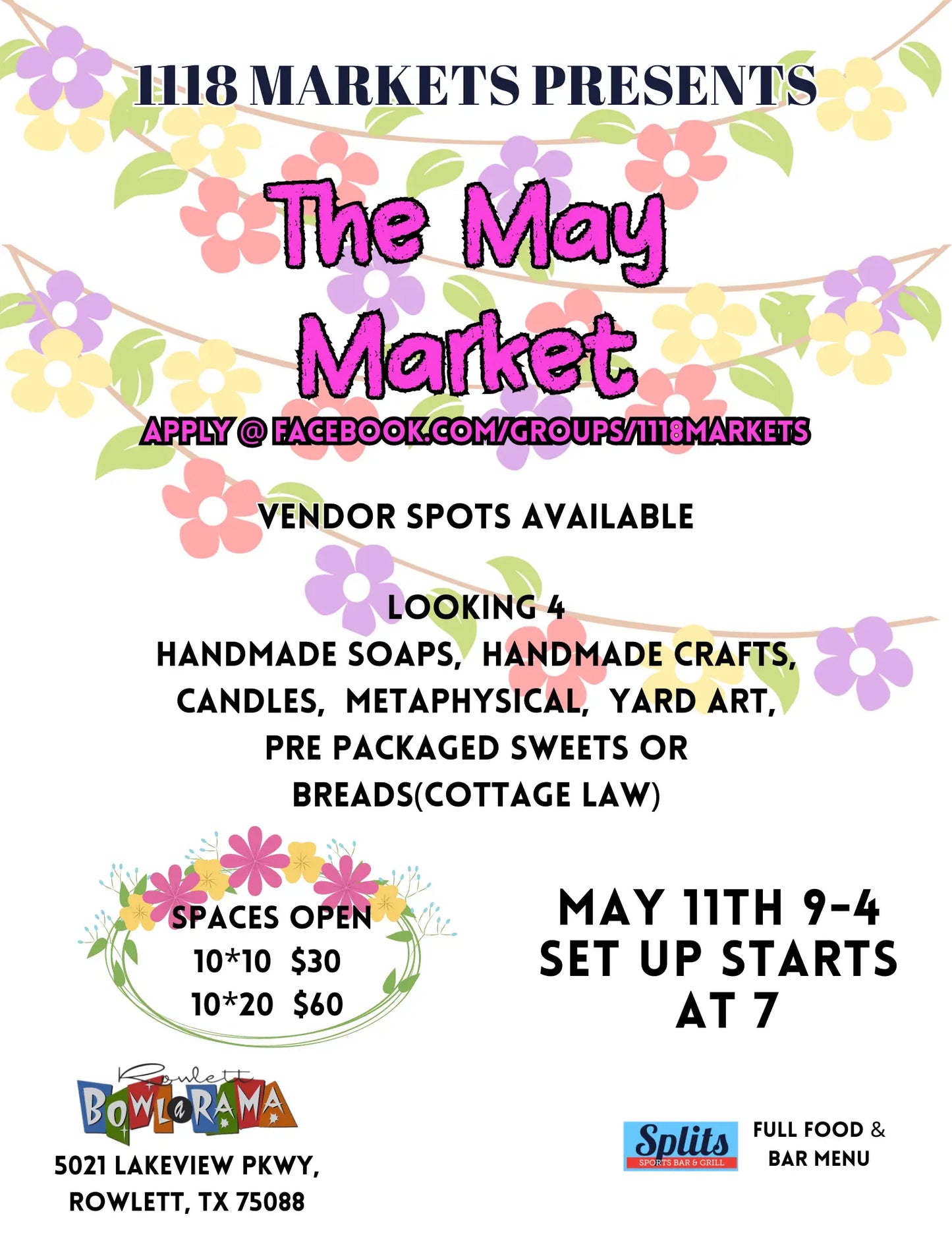 The May Pop Up Market May 2024 - 1118Markets
