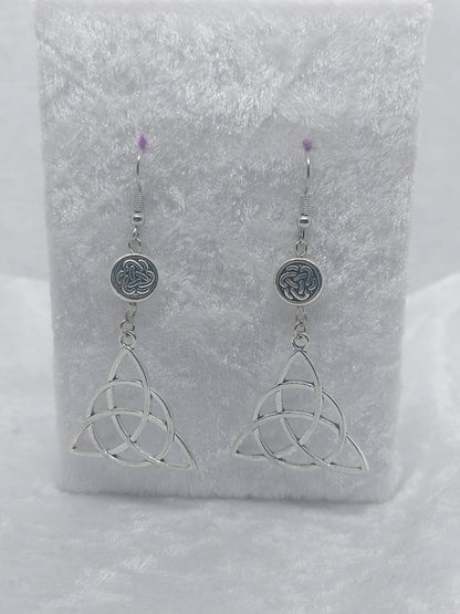 Triquetra Silver with Celtic Knot Earrings - 1118Markets