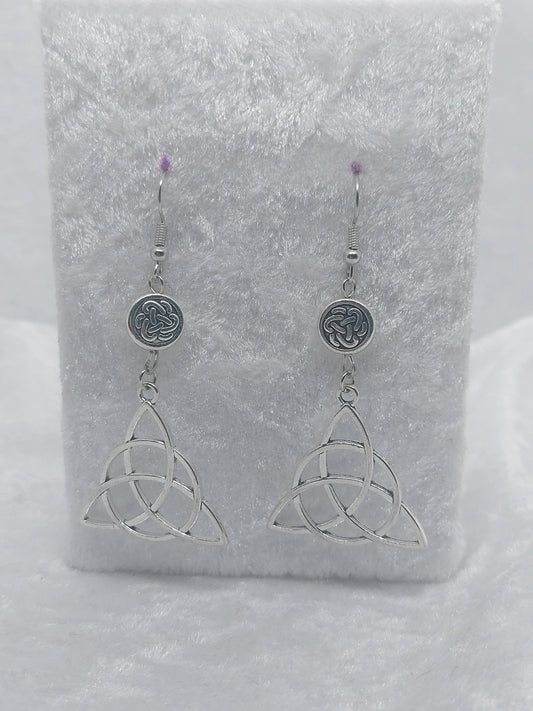Triquetra Silver with Celtic Knot Earrings - 1118Markets