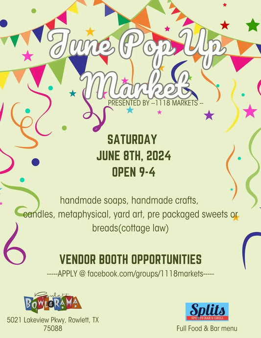 June Pop Up Market - 1118 MARKETS & EVENTS