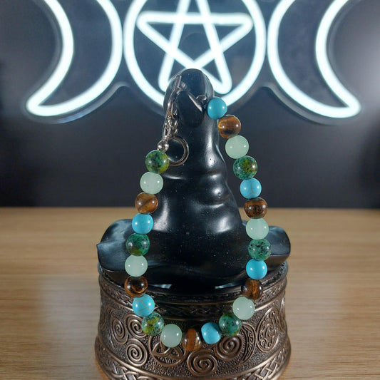 Green Aventurine Tigers Eye Howlite and Green Agate Beaded Bracelet 1118 MARKETS & EVENTS