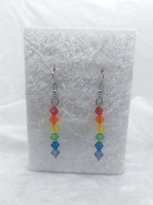 Dangle Bicone Pride Rainbow Earrings 1118Markets