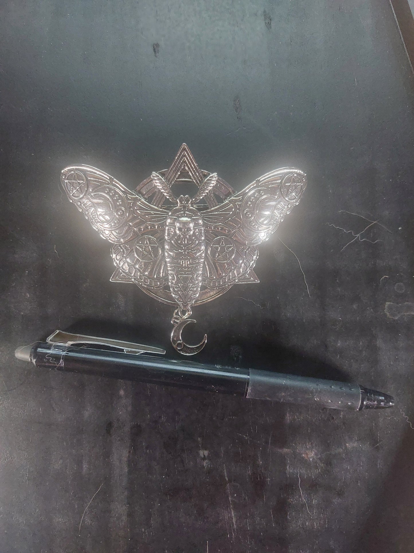 Metal Moth Hair Barrette