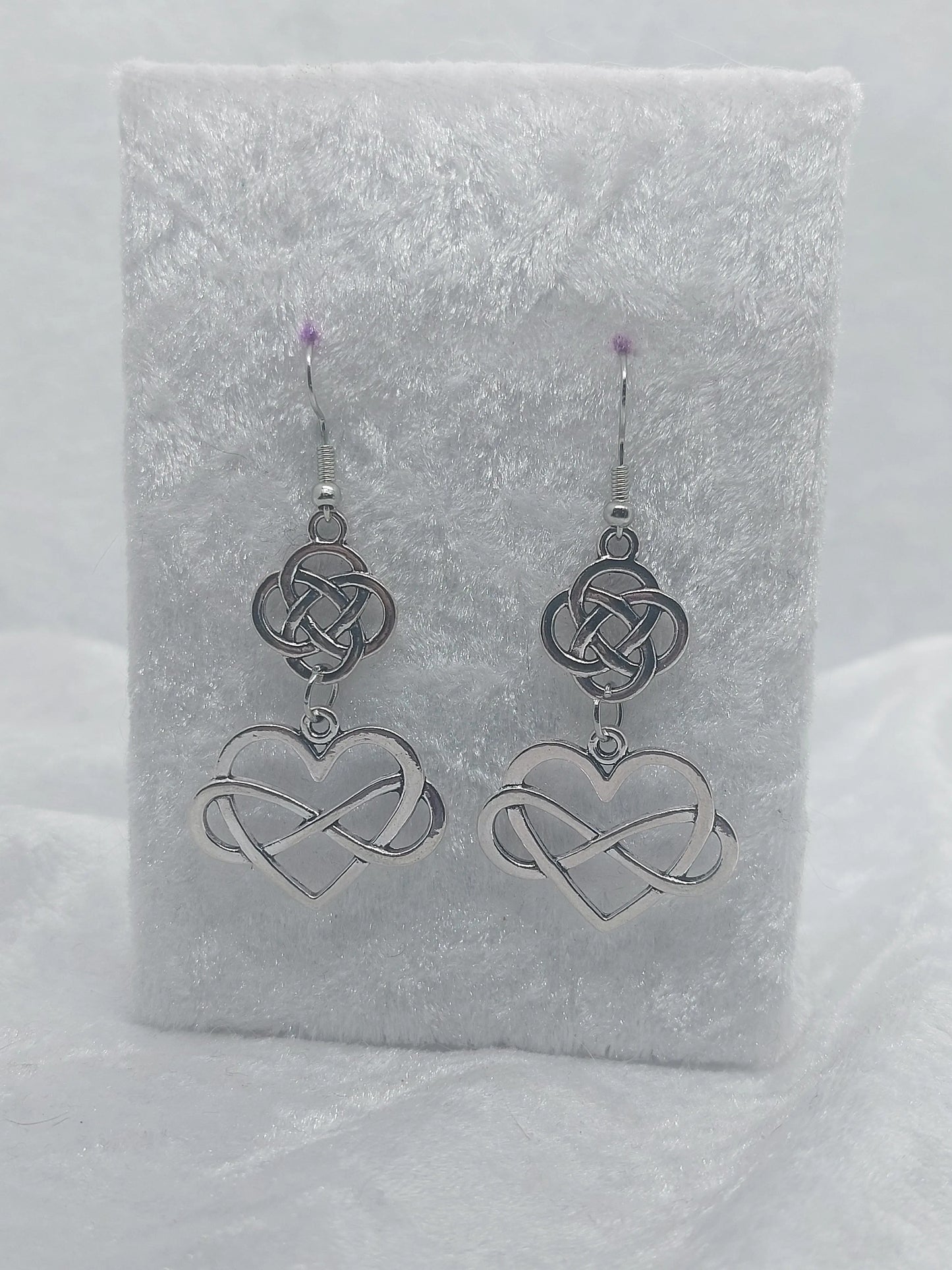 Celtic Knot with Heart Infinity Silver Earrings - 1118Markets
