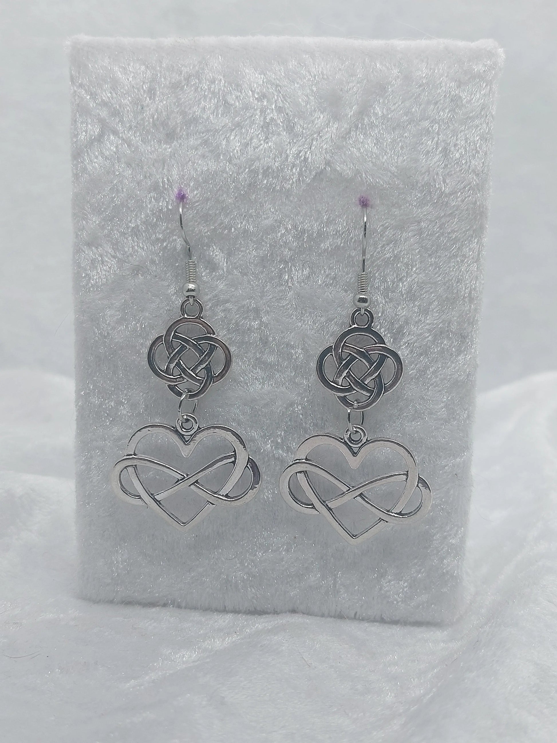 Celtic Knot with Heart Infinity Silver Earrings - 1118Markets